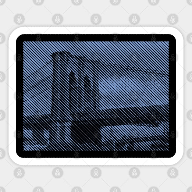 Brooklyn Bridge Blue Diagonal Line Image Sticker by PelagiosCorner